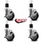 Service Caster 4'' Black Poly Swivel 1-7/8'' Expanding Stem Caster Set with Brake, 4PK SCC-EX20S414-PPUB-BLK-TLB-178-4 - alternate 3